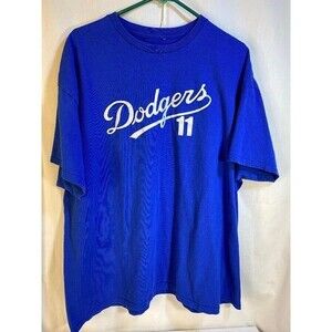 LA Dodgers #11 Vintage Tshirt Gently USED Blue with White Logo